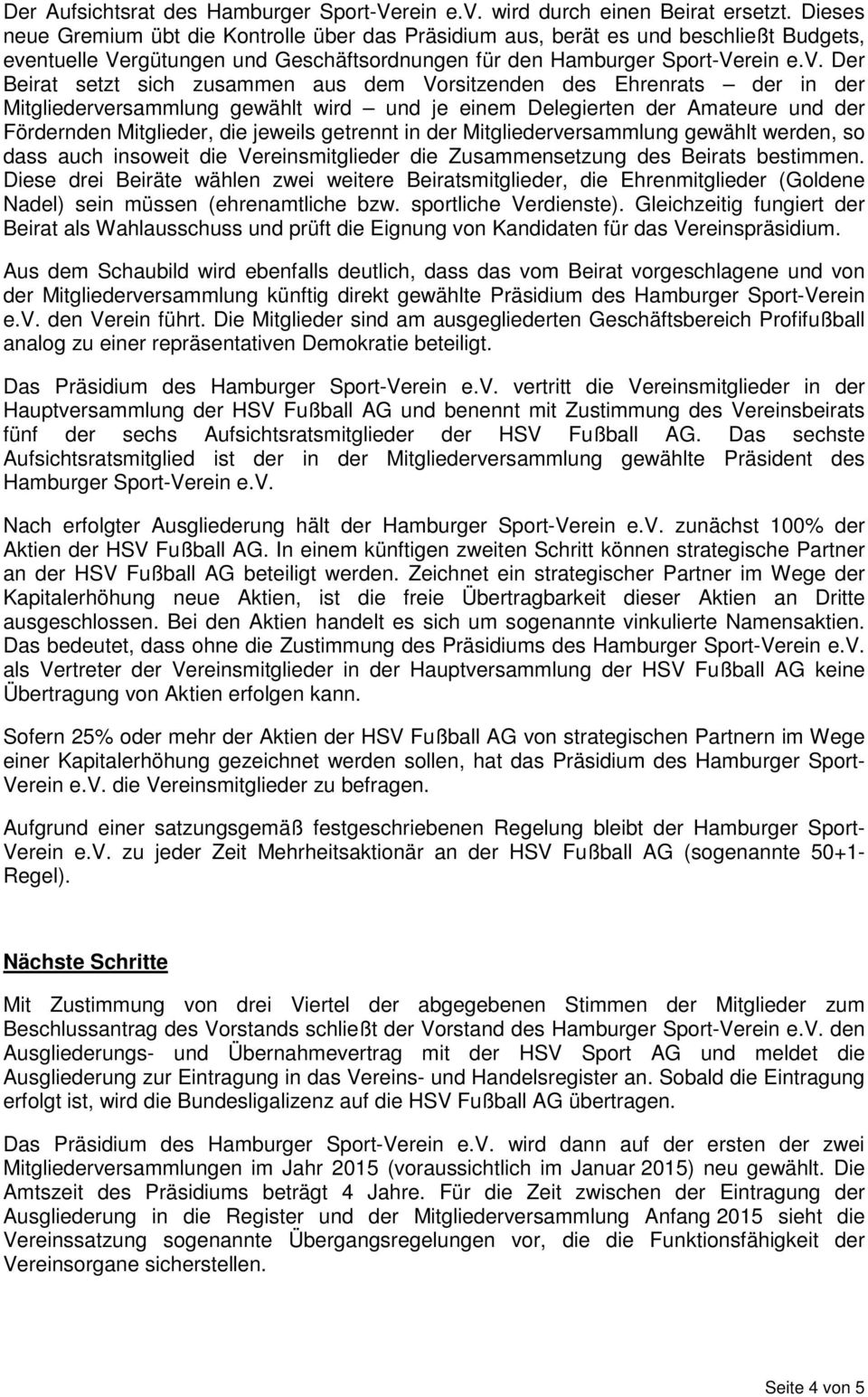 ntuelle Vergütungen und Geschäftsordnungen für den Hamburger Sport-Verein e.v.