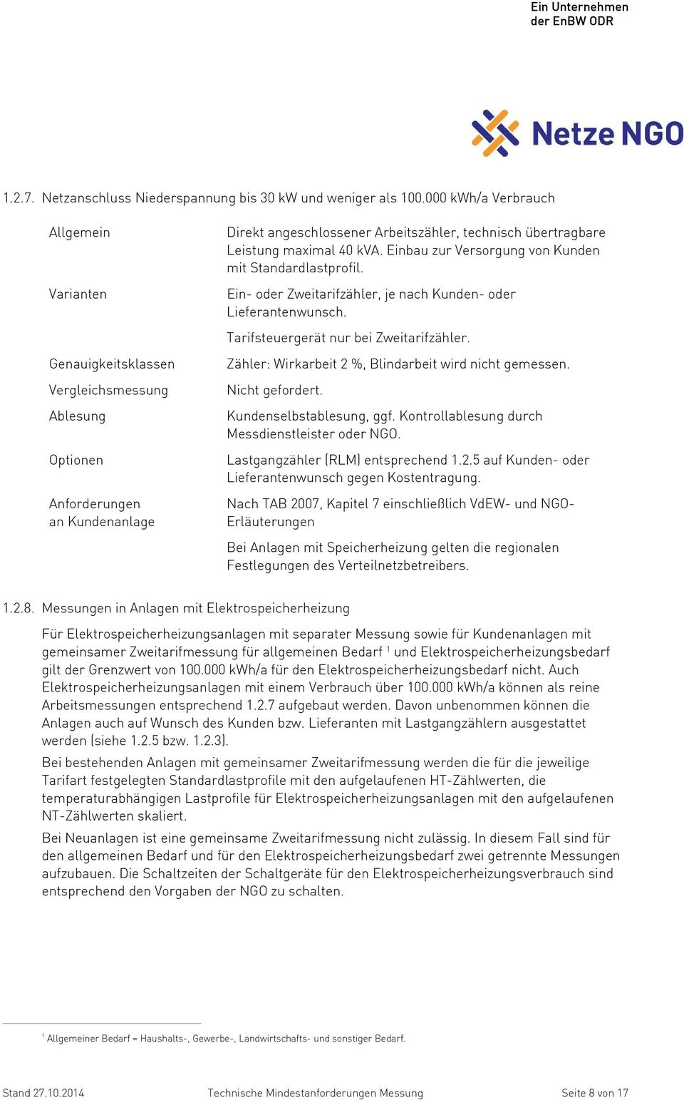 maximal 40 kva. Einbau zur Versorgung von Kunden mit Standardlastprofil. Ein- oder Zweitarifzähler, je nach Kunden- oder Lieferantenwunsch. Tarifsteuergerät nur bei Zweitarifzähler.