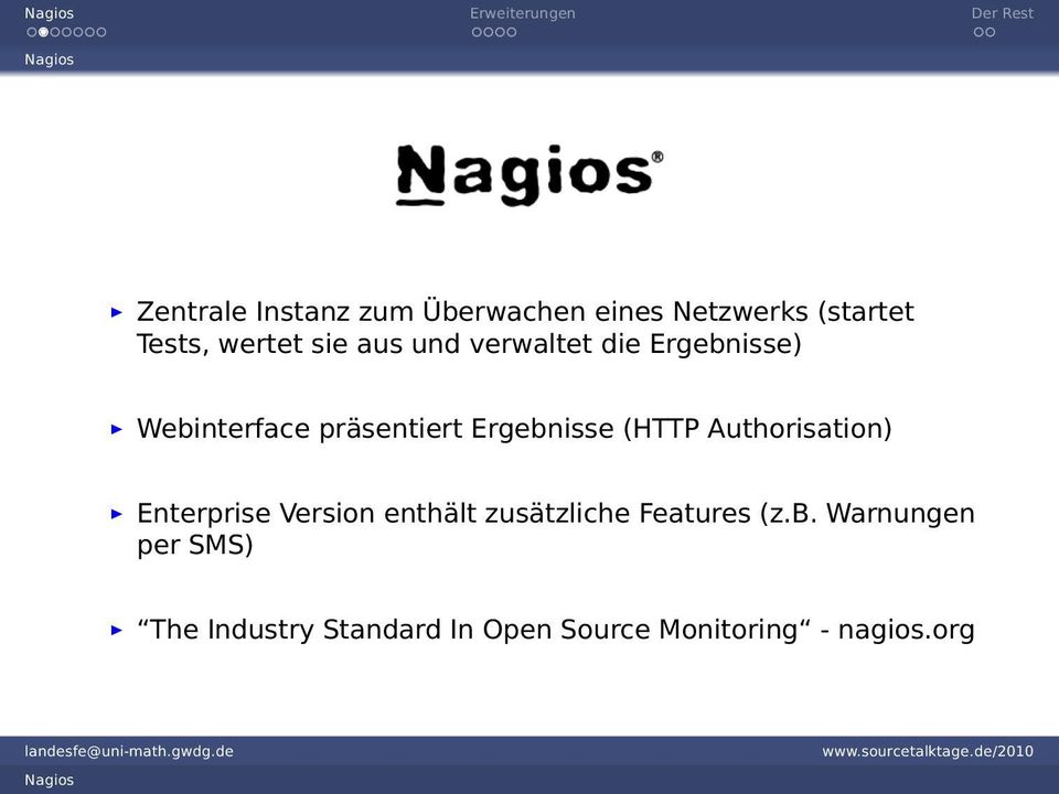 Ergebnisse (HTTP Authorisation) Enterprise Version enthält zusätzliche Features