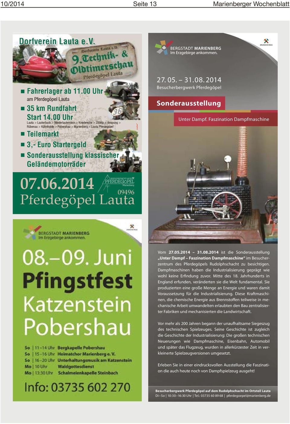 klassischer Geländemotorräder 07.06.2014 09496 Pferdegöpel Lauta 27. 05. 31. 08.