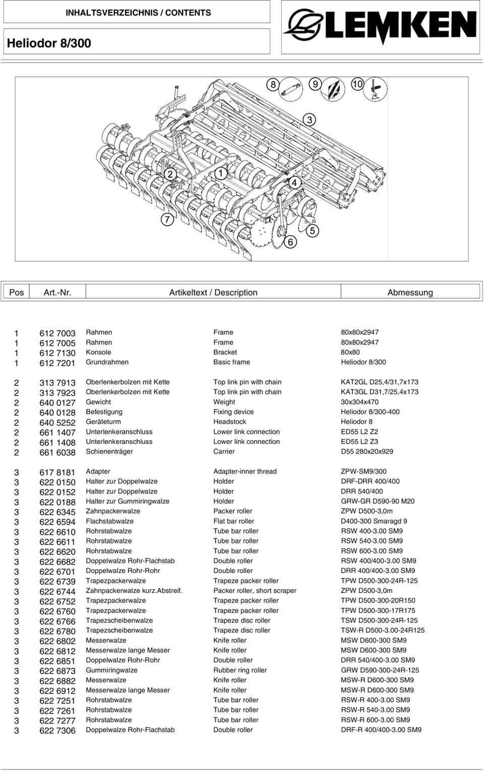 Oberlenkerbolzen mit Kette Top link pin with chain KAT2GL D25,4/31,7x173 2 313 7923 Oberlenkerbolzen mit Kette Top link pin with chain KAT3GL D31,7/25,4x173 2 640 0127 Gewicht Weight 30x304x470 2 640