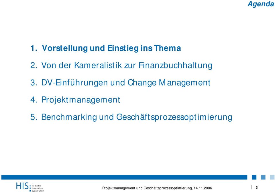 DV-Einführungen und Change Management 4.