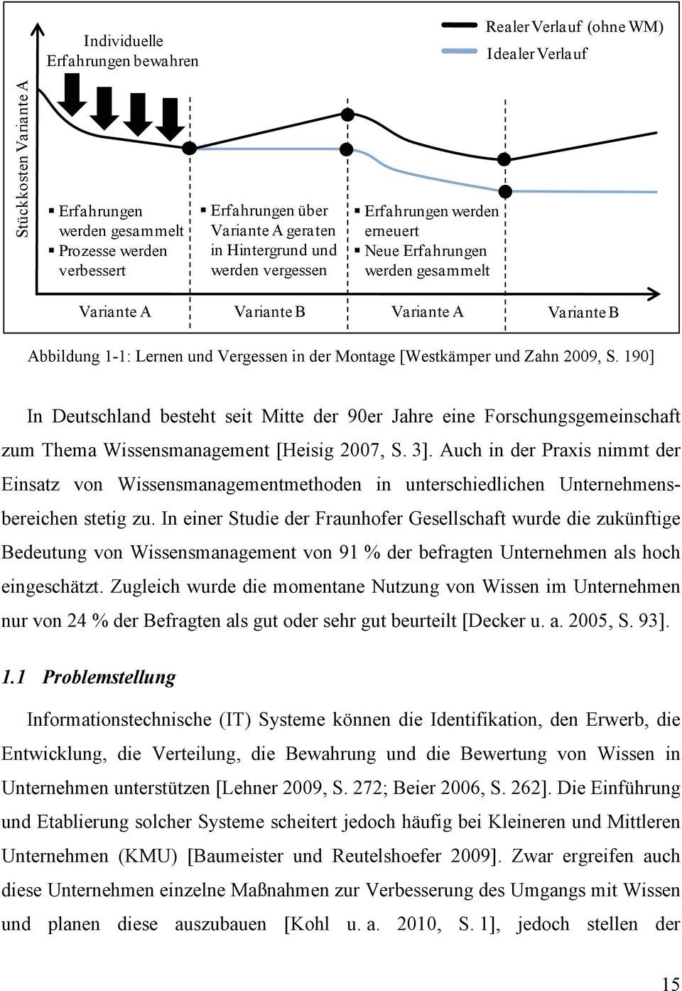 [Westkämper und Zahn 2009, S. 190] In Deutschland besteht seit Mitte der 90er Jahre eine Forschungsgemeinschaft zum Thema Wissensmanagement [Heisig 2007, S. 3].