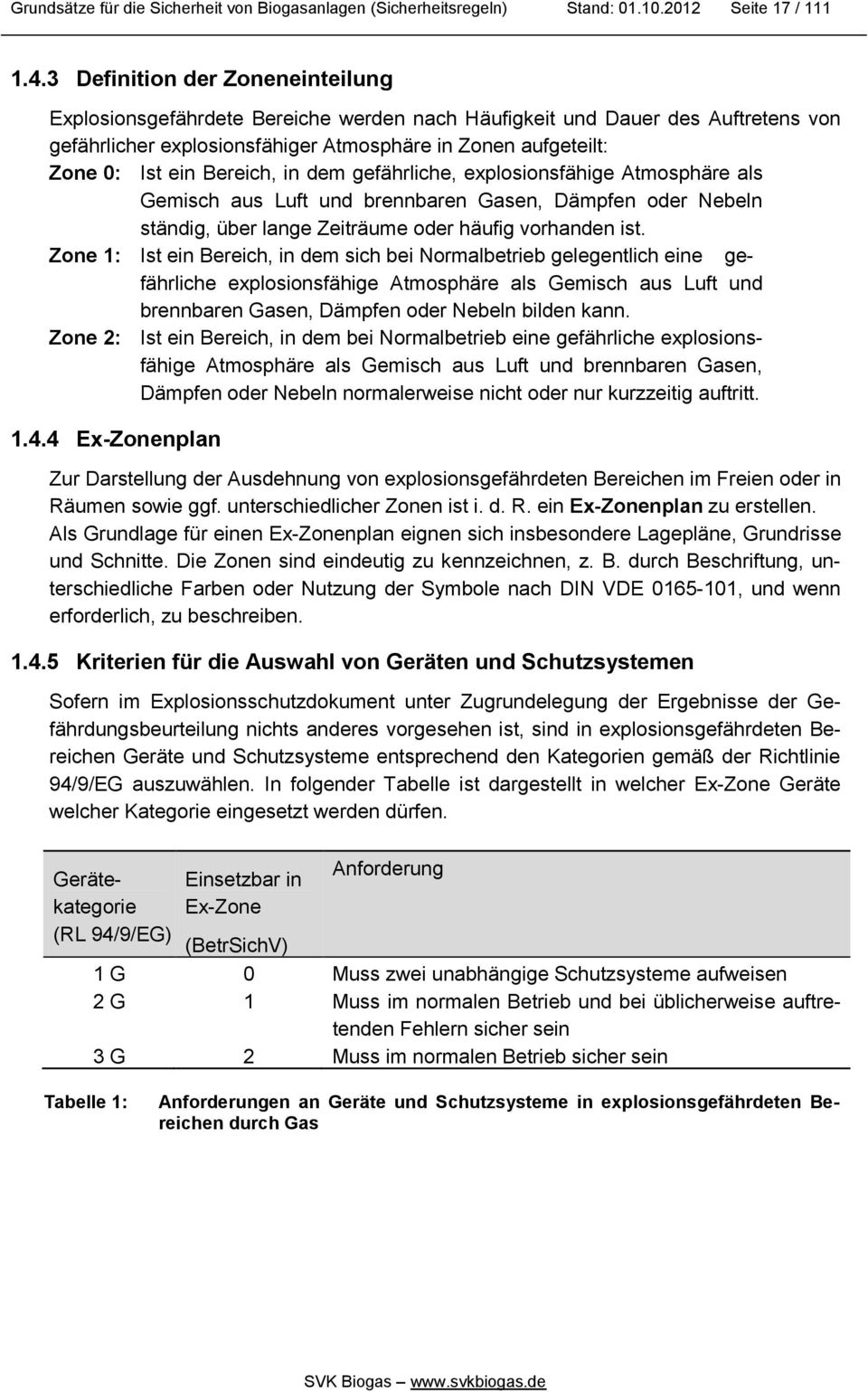 Bereich, in dem gefährliche, explosionsfähige Atmosphäre als Gemisch aus Luft und brennbaren Gasen, Dämpfen oder Nebeln ständig, über lange Zeiträume oder häufig vorhanden ist.