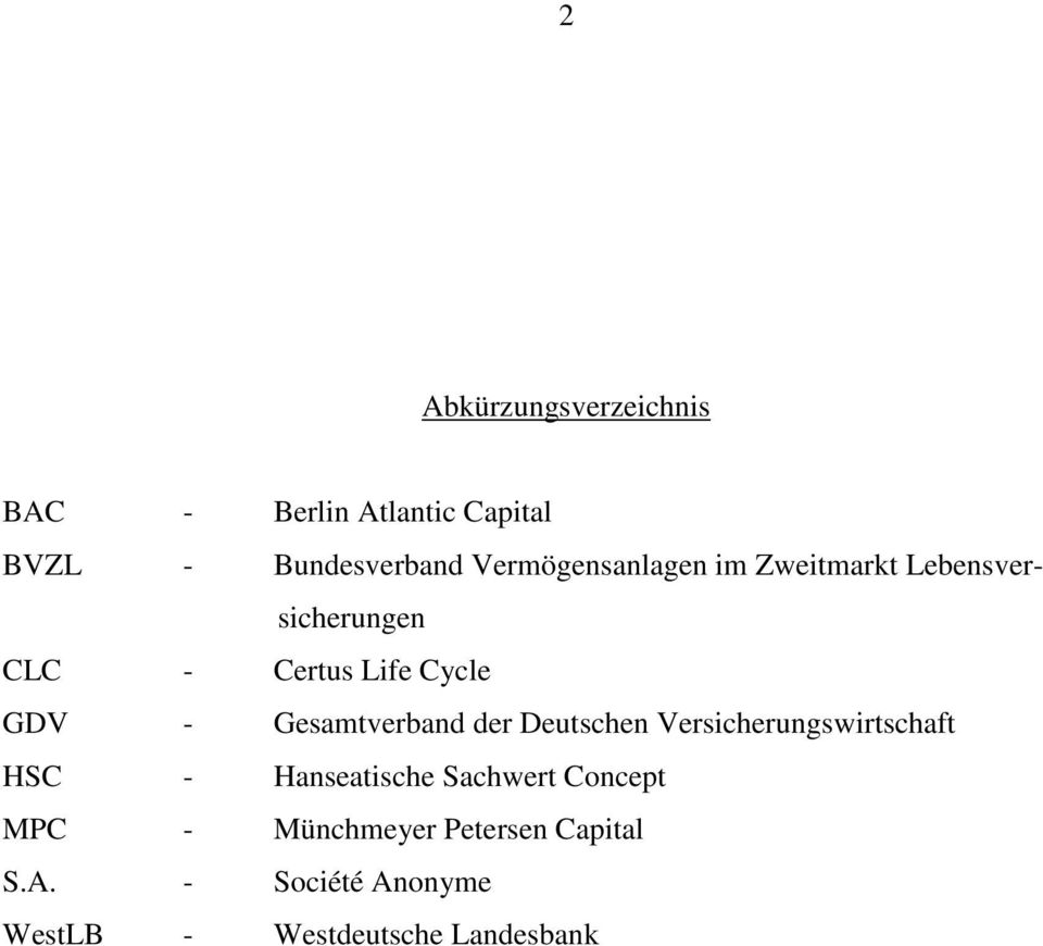 Gesamtverband der Deutschen Versicherungswirtschaft HSC - Hanseatische Sachwert