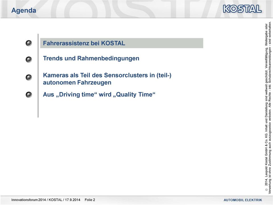 in (teil-) autonomen Fahrzeugen Aus Driving time wird