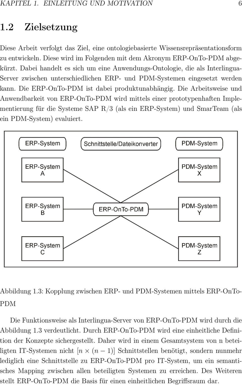 Dabei handelt es sich um eine Anwendungs-Ontologie, die als Interlingua- Server zwischen unterschiedlichen ERP- und PDM-Systemen eingesetzt werden kann. Die ERP-OnTo-PDM ist dabei produktunabhängig.