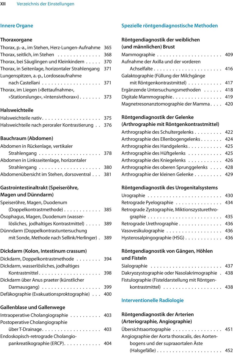 .. 373 Halsweichteile Halsweichteile nativ... 375 Halsweichteile nach peroraler Kontrastierung.. 376 Bauchraum (Abdomen) Abdomen in Rückenlage, vertikaler Strahlengang.