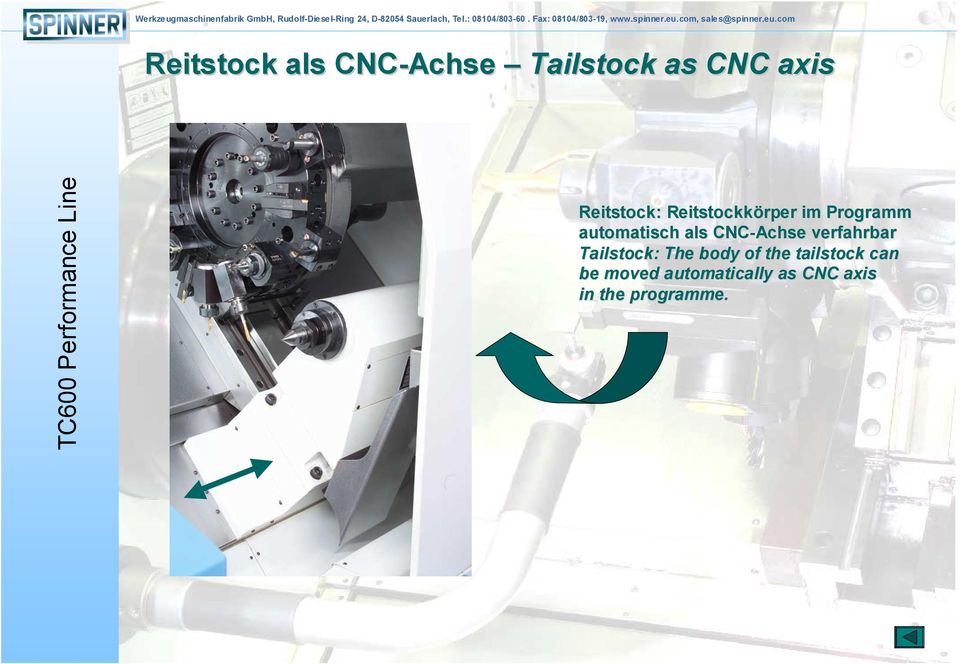 als CNC-Achse verfahrbar Tailstock: The body of the