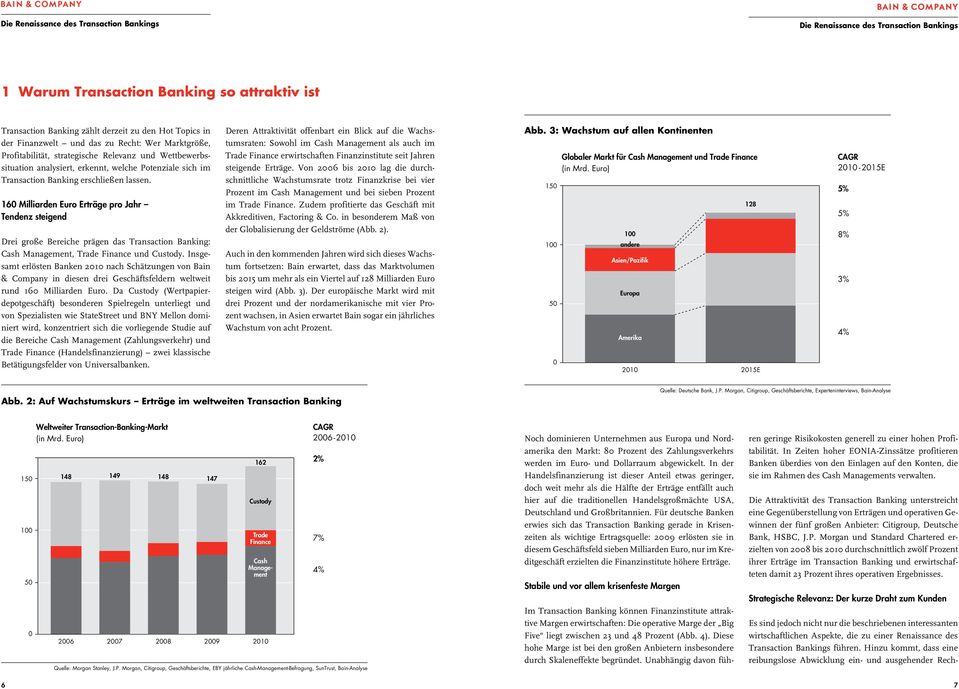 16 Milliarden Euro Erträge pro Jahr Tendenz steigend Drei große Bereiche prägen das Transaction Banking: Cash Management, Trade Finance und Custody.