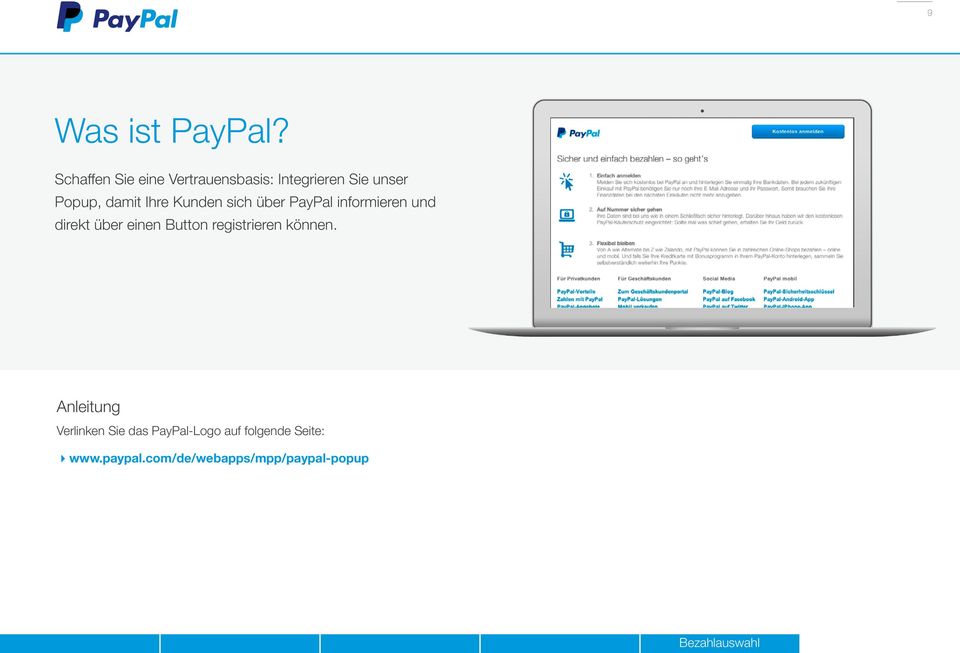 Ihre Kunden sich über PayPal informieren und direkt über einen Button