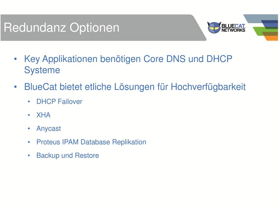 Lösungen für Hochverfügbarkeit DHCP Failover XHA