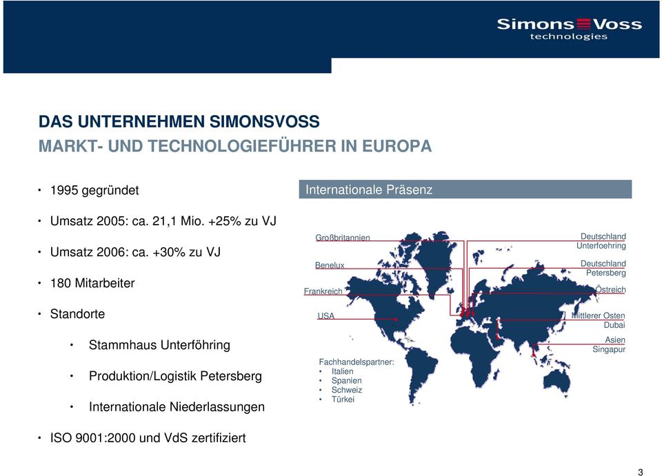 +30% zu VJ 180 Mitarbeiter Standorte Stammhaus Unterföhring Produktion/Logistik Petersberg Internationale Niederlassungen ISO