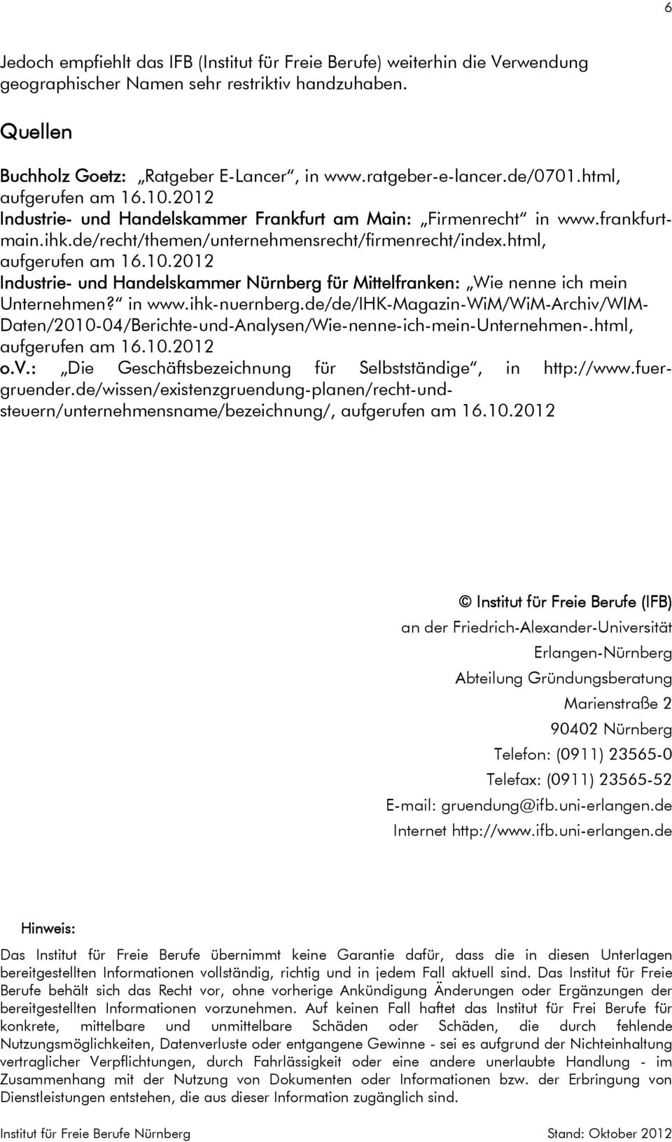 html, Industrie- und Handelskammer Nürnberg für Mittelfranken: Wie nenne ich mein Unternehmen? in www.ihk-nuernberg.