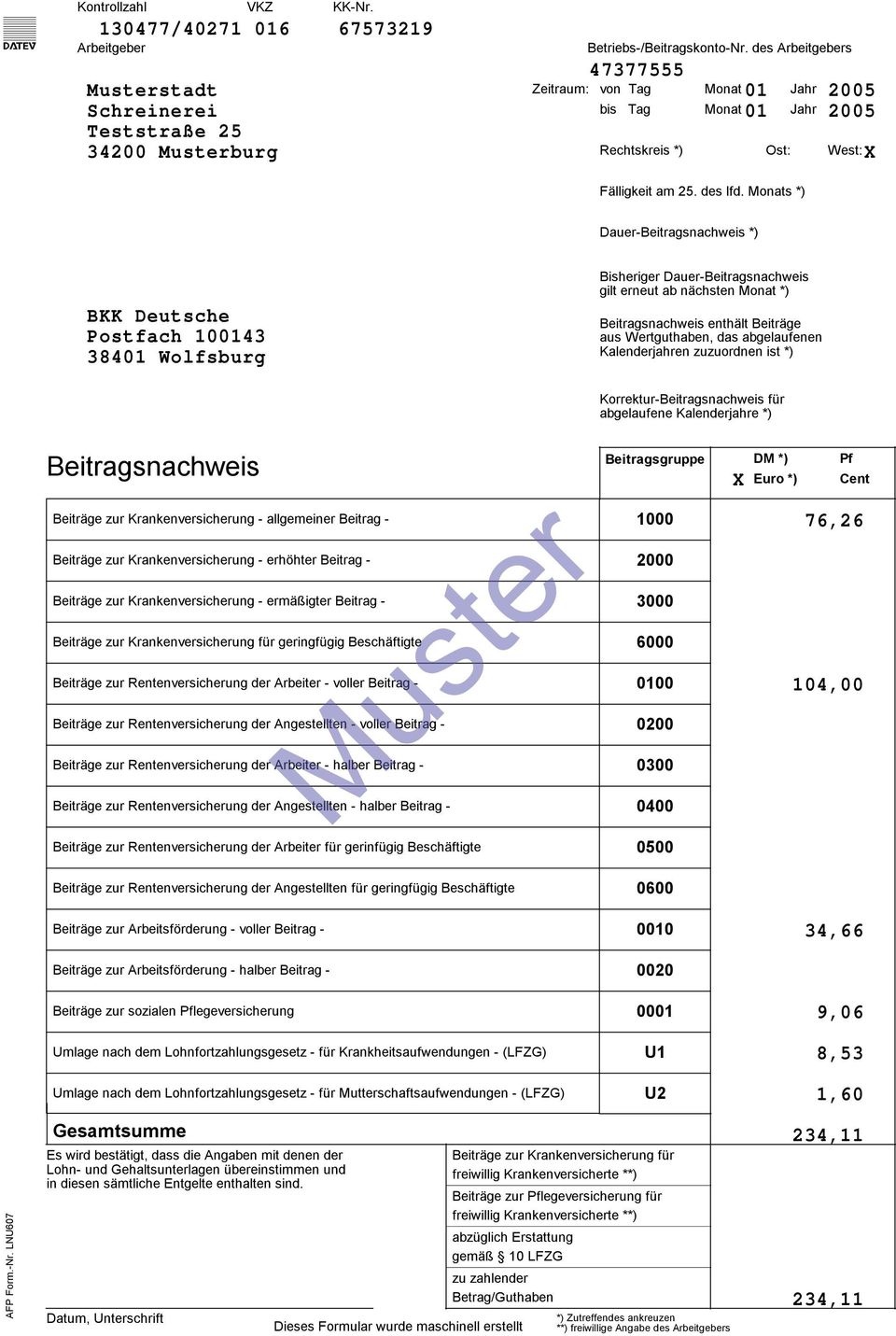 Deutsche Postfach 100143 38401 Wolfsburg Korrektur- für 76,26