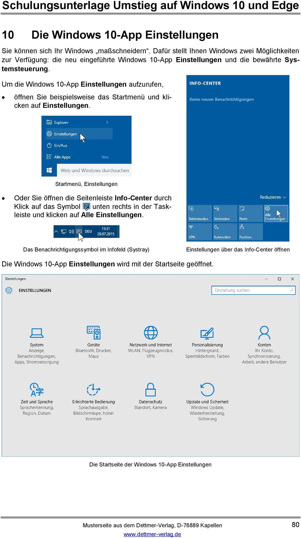 Um die Windows 10-App Einstellungen aufzurufen, öffnen Sie beispielsweise das Startmenü und klicken auf Einstellungen.