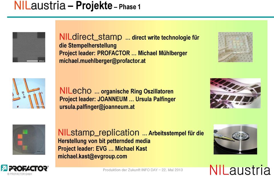at NILecho organische Ring Oszillatoren Project leader: JOANNEUM Ursula Palfinger ursula.