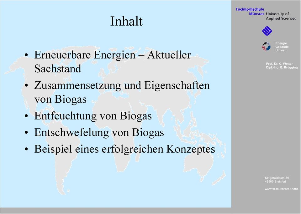 Biogas Entfeuchtung von Biogas