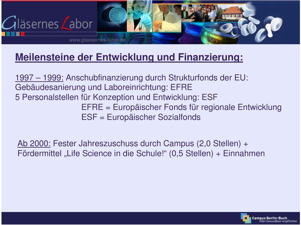 EFRE = Europäischer Fonds für regionale Entwicklung ESF = Europäischer Sozialfonds Ab 2000: Fester