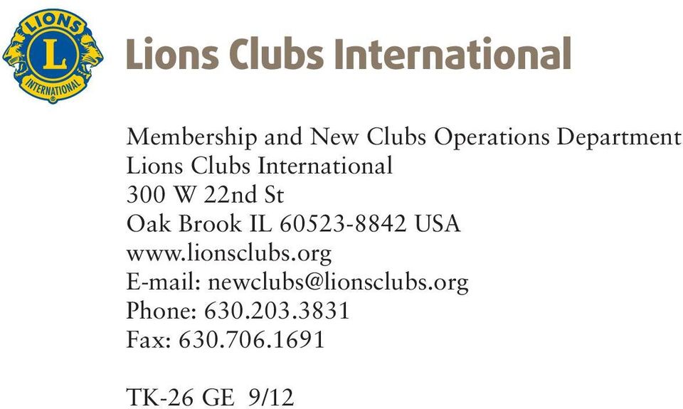 60523-8842 USA www.lionsclubs.