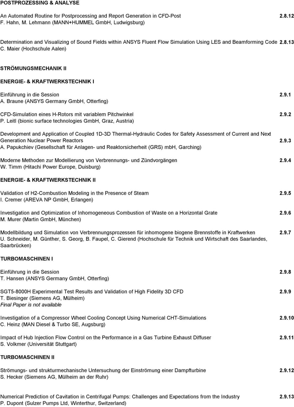 Maier (Hochschule Aalen) STRÖMUNGSMECHANIK II ENERGIE- & KRAFTWERKSTECHNIK I Einführung in die Session 2.9.1 A.