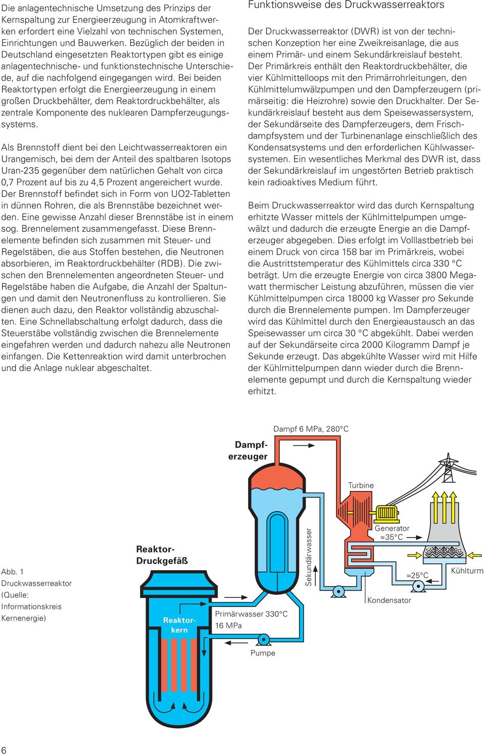 Bei beiden Reaktortypen erfolgt die Energieerzeugung in einem großen Druckbehälter, dem Reaktordruckbehälter, als zentrale Komponente des nuklearen Dampferzeugungssystems.