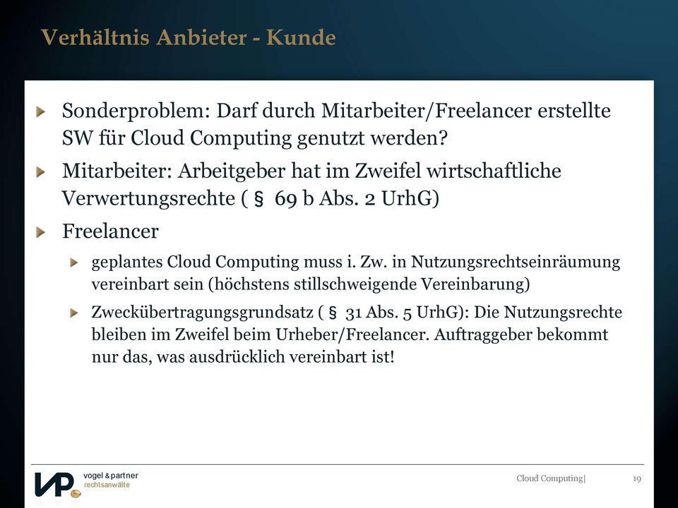 2 UrhG) Freelancer Titelmasterformat durch Klicken bearbeiten geplantes Cloud Computing muss i. Zw.