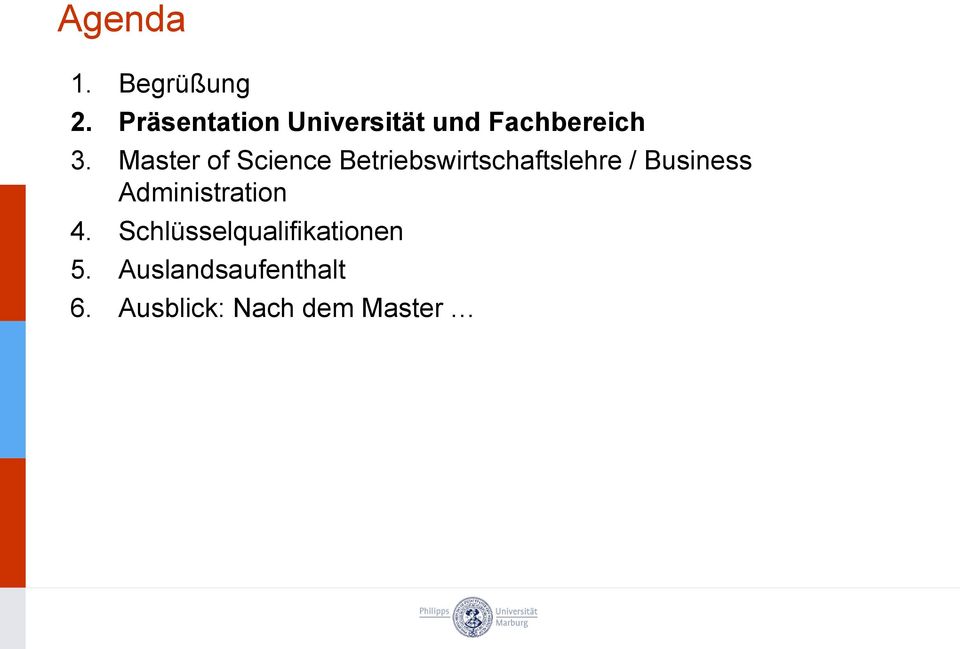Master of Science Betriebswirtschaftslehre / Business