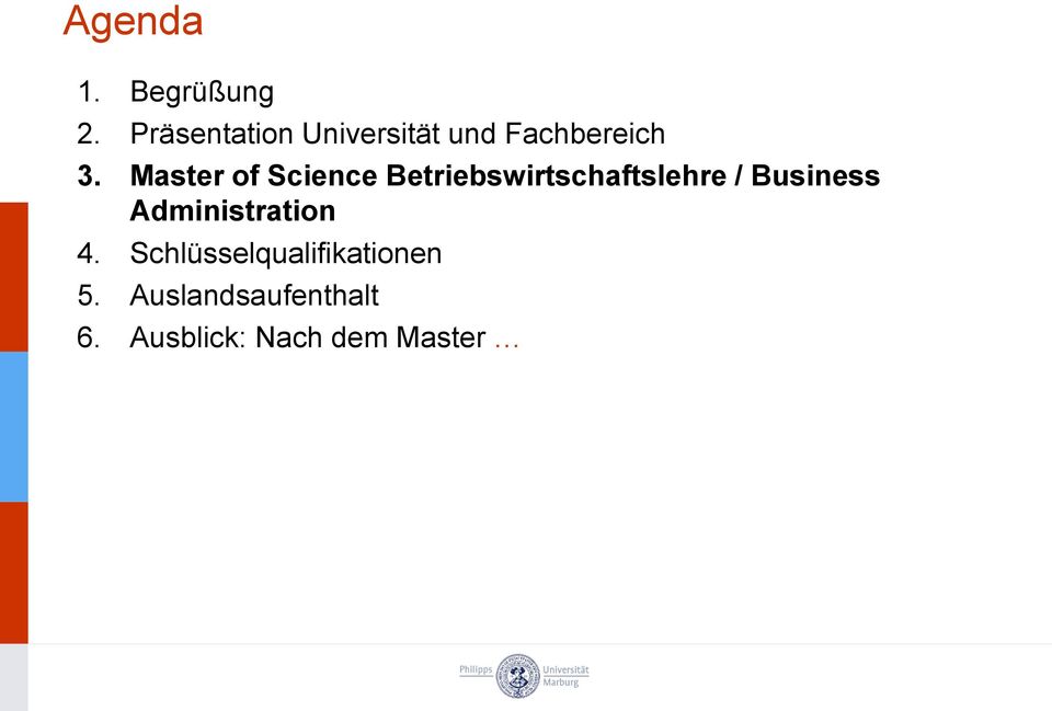 Master of Science Betriebswirtschaftslehre / Business