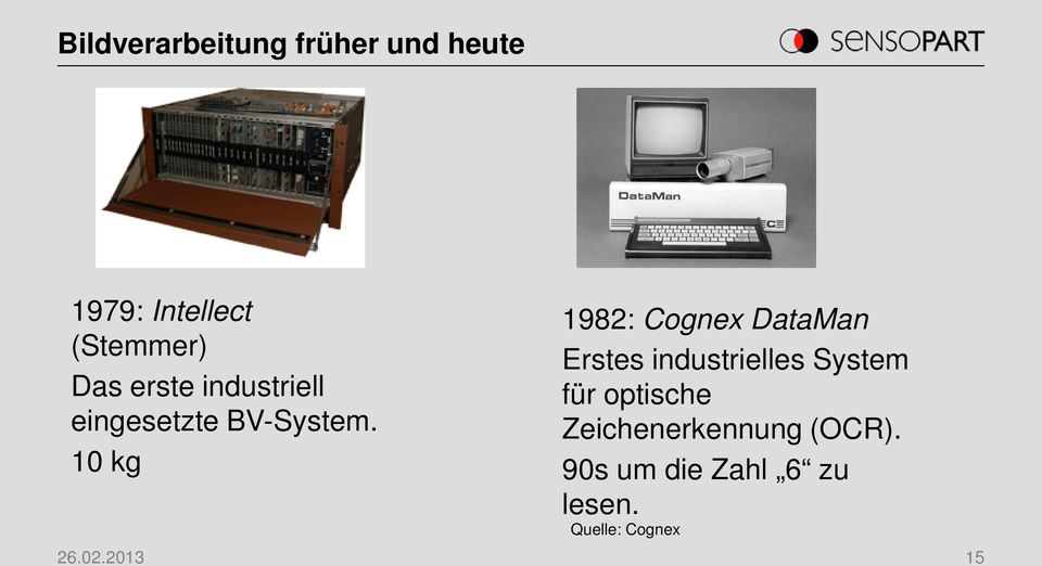 10 kg 1982: Cognex DataMan Erstes industrielles System für