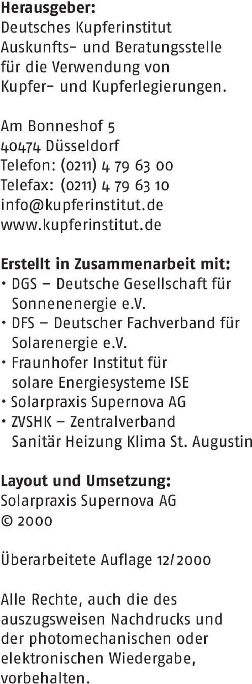 de www.kupferinstitut.de Erstellt in Zusammenarbeit mit: DGS Deutsche Gesellschaft für Sonnenenergie e.v.