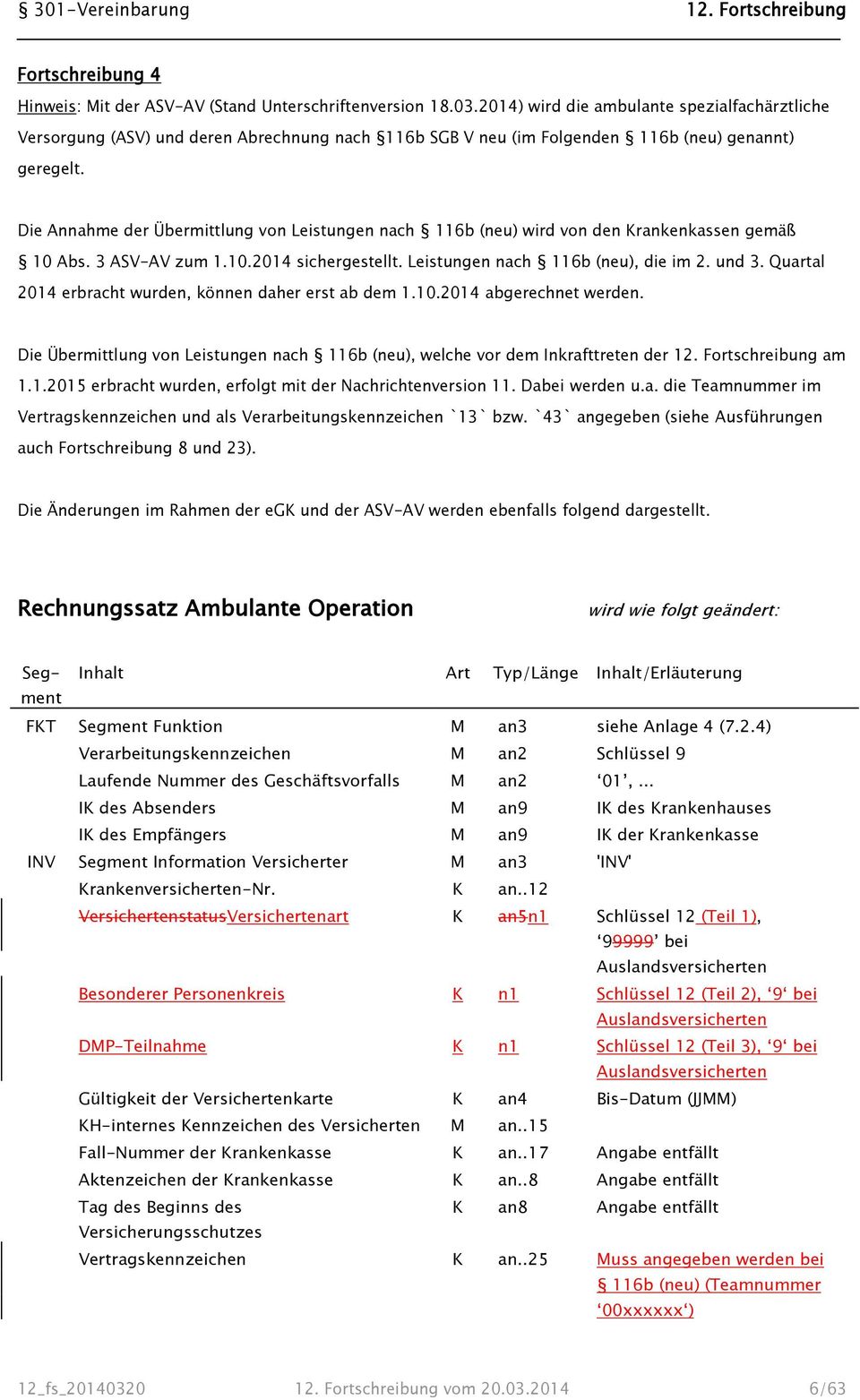 Die Annahme der Übermittlung von Leistungen nach 116b (neu) wird von den Krankenkassen gemäß 10 Abs. 3 ASV-AV zum 1.10.2014 sichergestellt. Leistungen nach 116b (neu), die im 2. und 3.