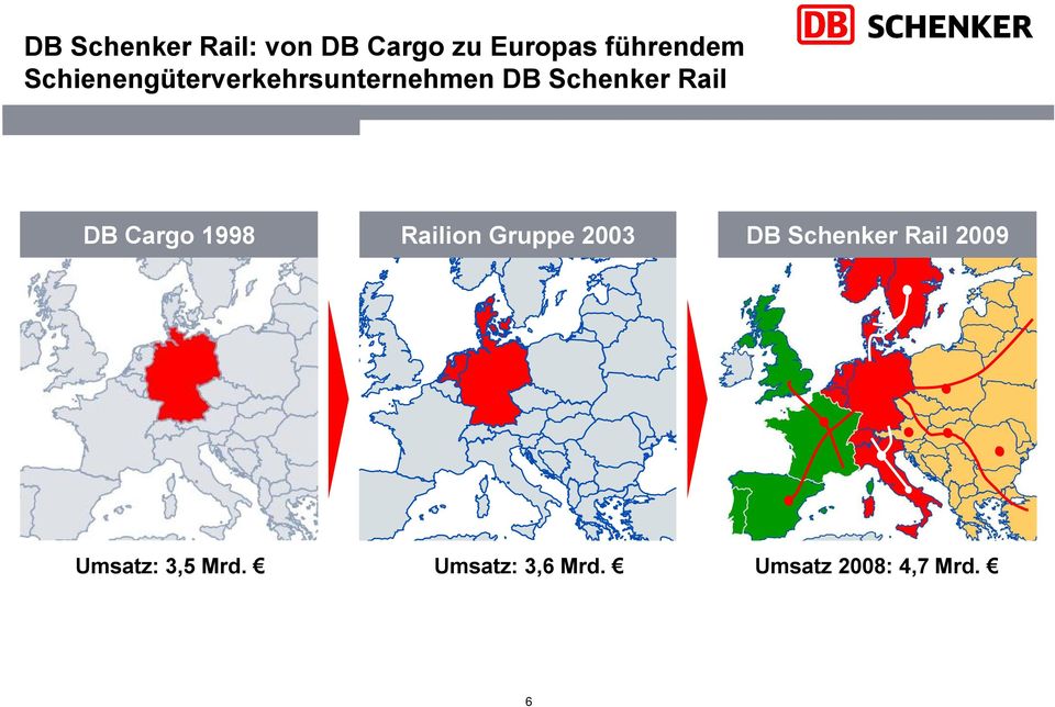 Cargo 1998 Railion Gruppe 2003 DB Schenker Rail 2009