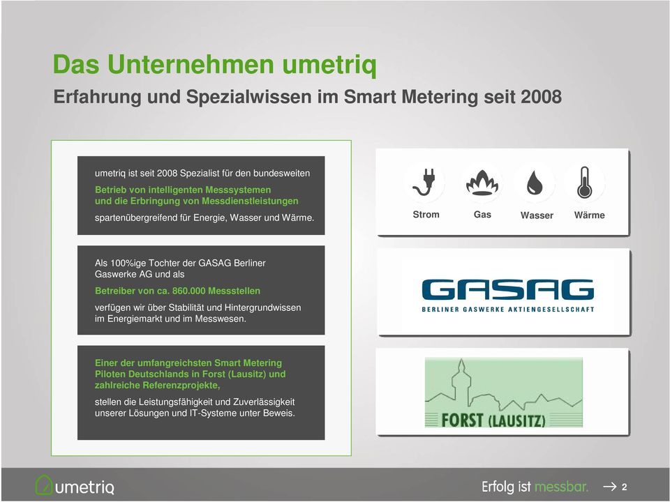 Strom Gas Wasser Wärme Als 100%ige Tochter der GASAG Berliner Gaswerke AG und als Betreiber von ca. 860.