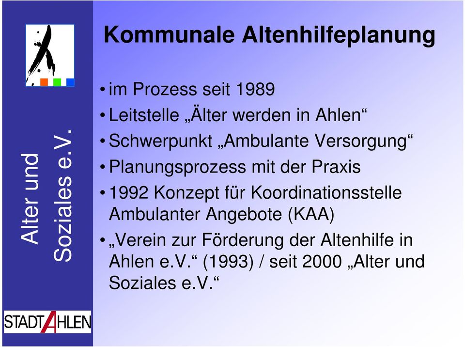 der Praxis 1992 Konzept für Koordinationsstelle Ambulanter Angebote