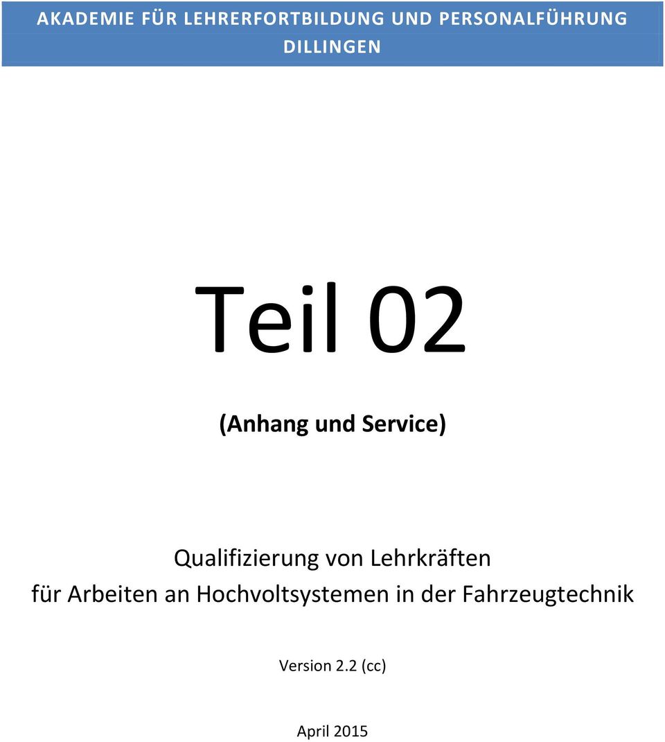 Qualifizierung von Lehrkräften für Arbeiten an