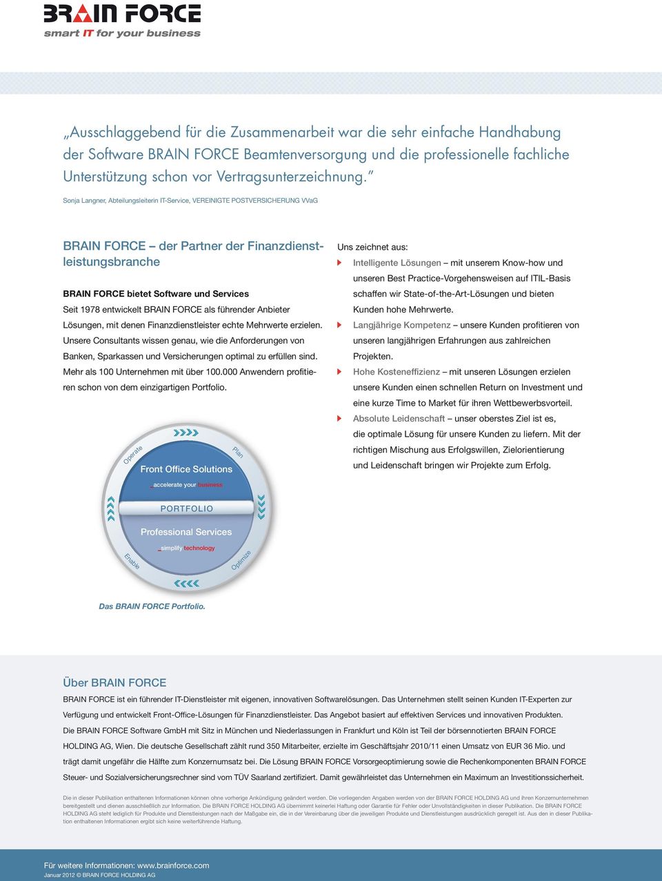 und unseren Best Practice-Vorgehensweisen auf ITIL-Basis BRAIN FORCE bietet Software und Services schaffen wir State-of-the-Art-Lösungen und bieten Seit 1978 entwickelt BRAIN FORCE als führender