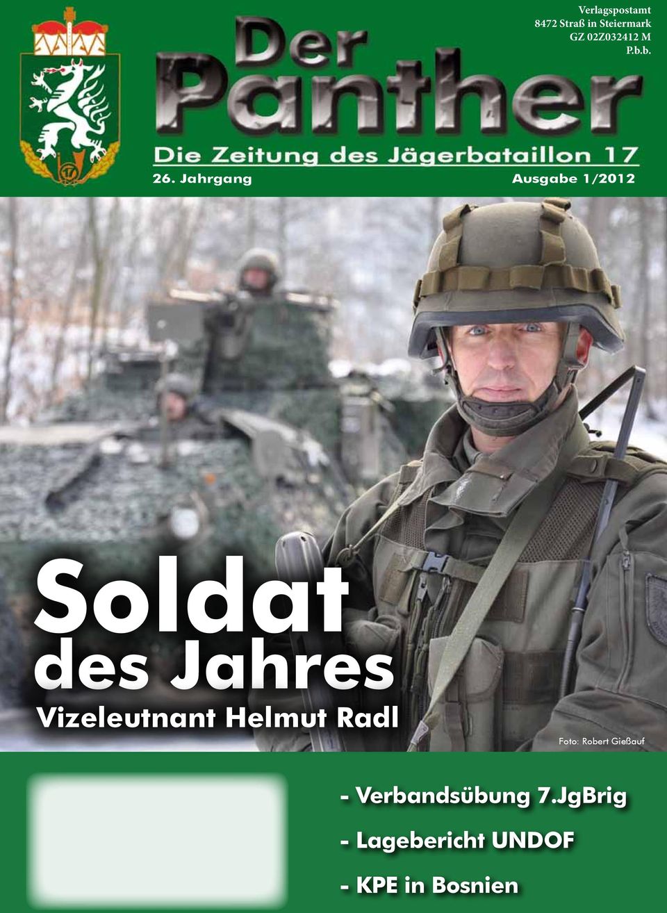 Jahrgang Ausgabe 1/2012 Soldat des Jahres Vizeleutnant