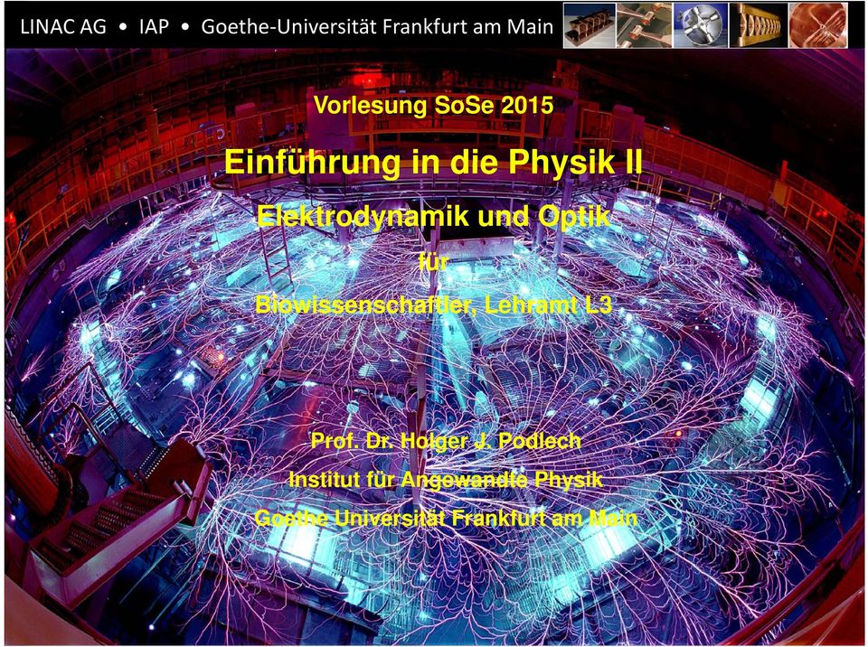 Podlech Institut für Angewandte Physik Goethe Universität