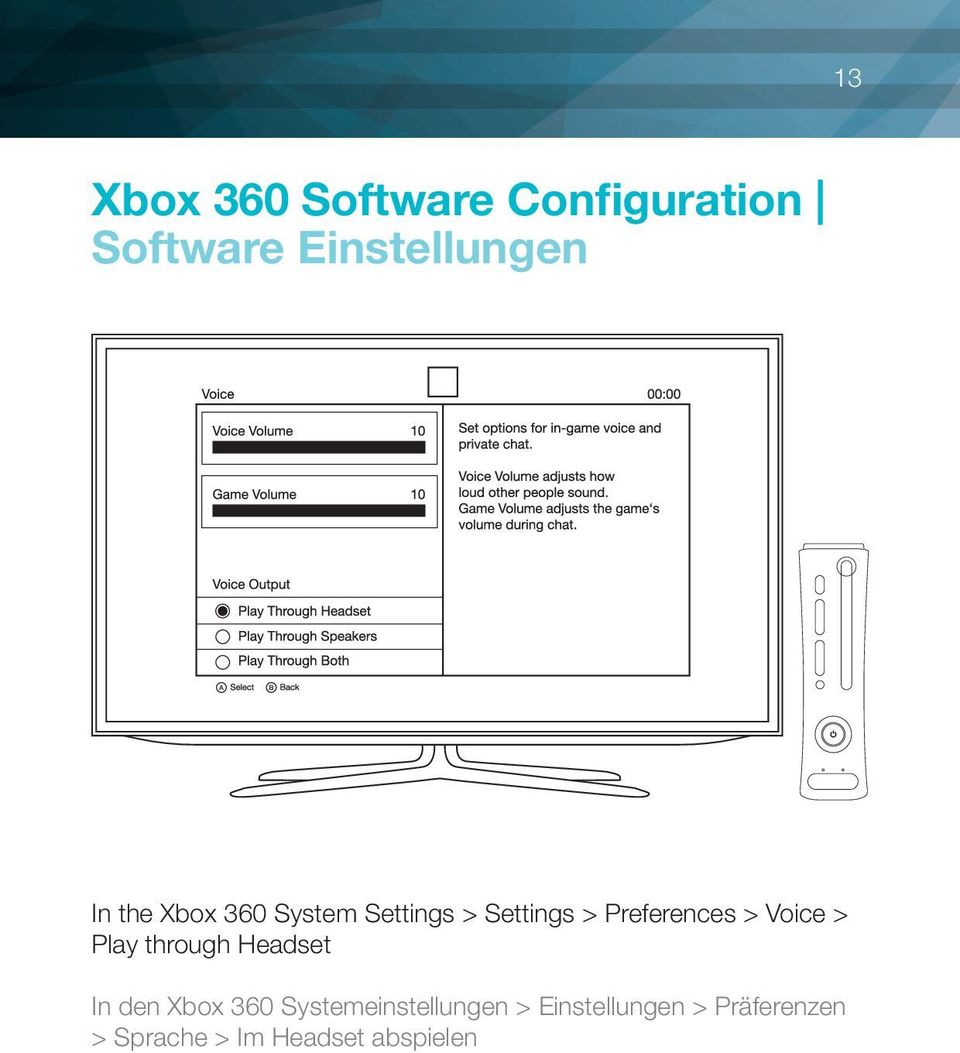 Voice > Play through Headset In den Xbox 60