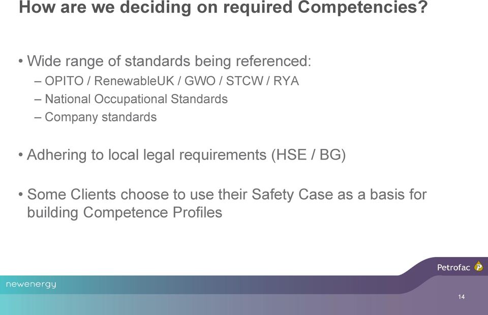 RYA National Occupational Standards Company standards Adhering to local legal