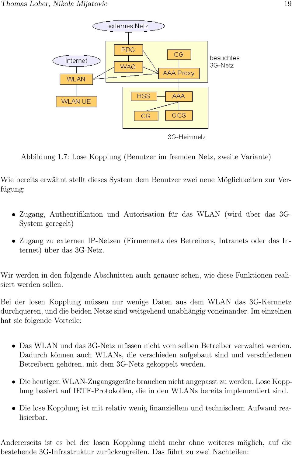 das WLAN (wird über das 3G- System geregelt) Zugang zu externen IP-Netzen (Firmennetz des Betreibers, Intranets oder das Internet) über das 3G-Netz.