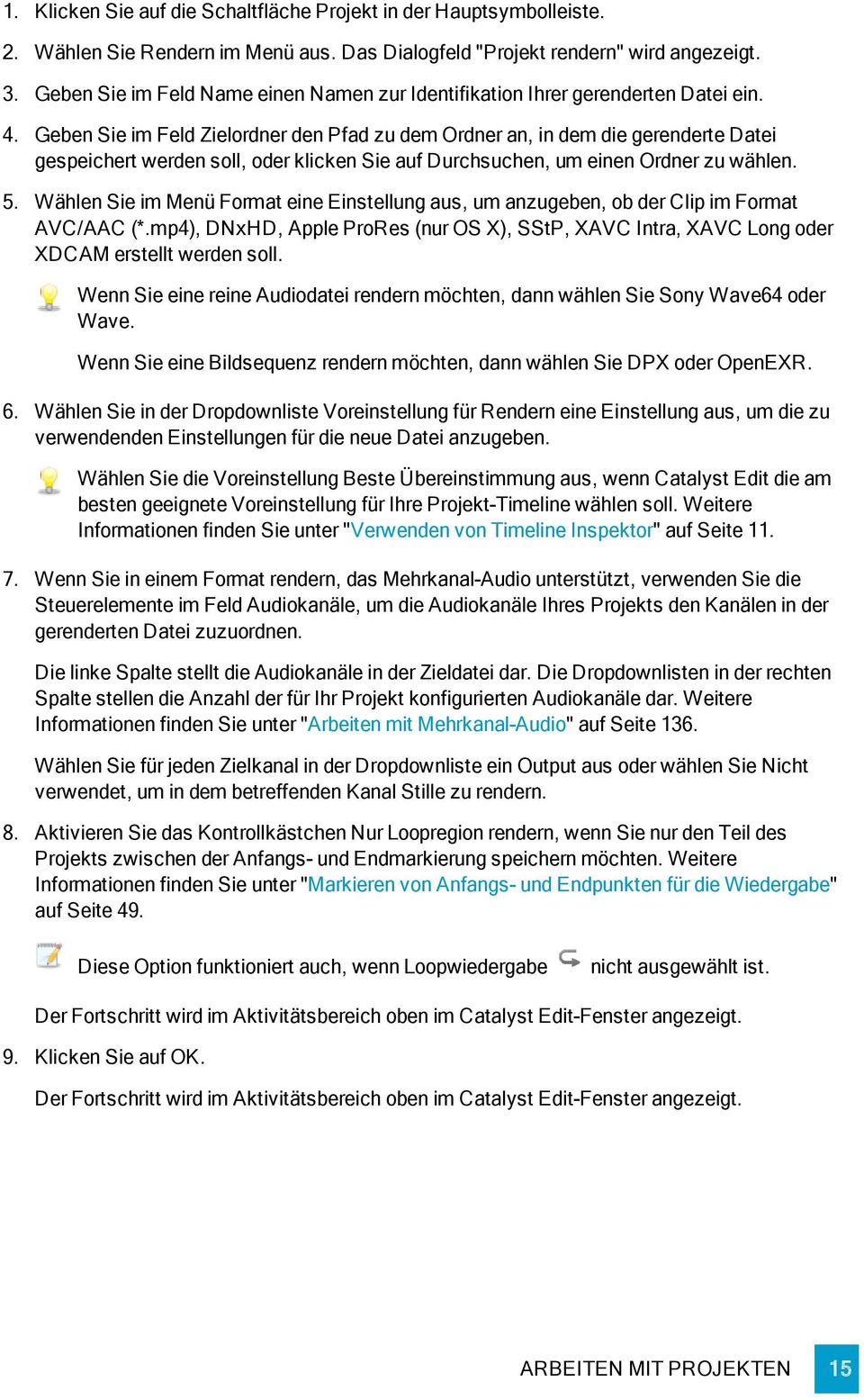 Geben Sie im Feld Zielordner den Pfad zu dem Ordner an, in dem die gerenderte Datei gespeichert werden soll, oder klicken Sie auf Durchsuchen, um einen Ordner zu wählen. 5.