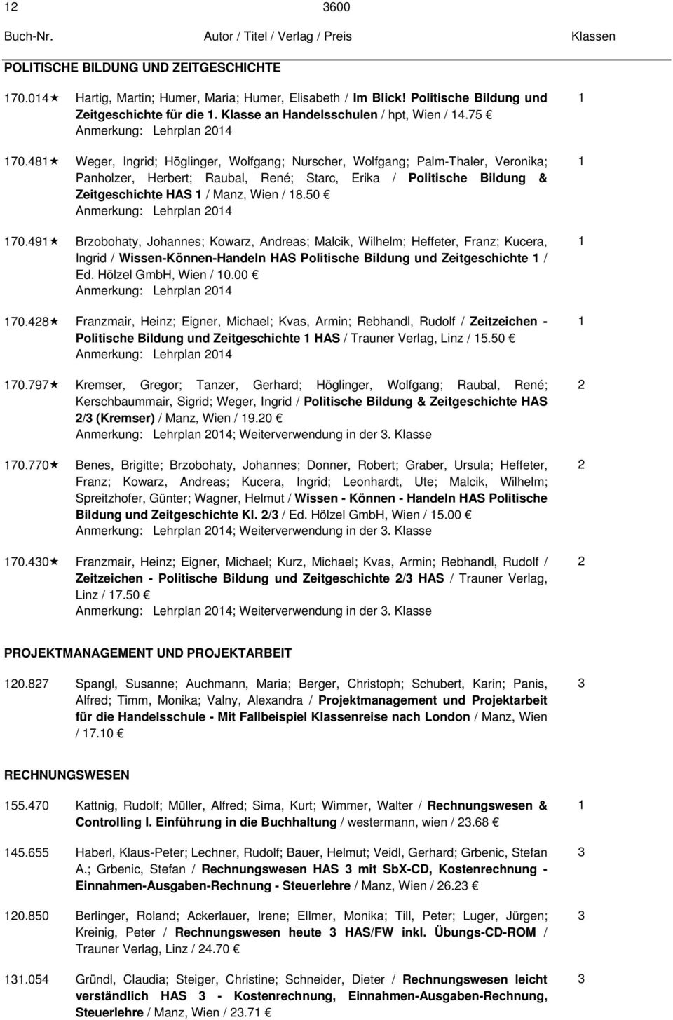 48 Weger, Ingrid; Höglinger, Wolfgang; Nurscher, Wolfgang; Palm-Thaler, Veronika; Panholzer, Herbert; Raubal, René; Starc, Erika / Politische Bildung & Zeitgeschichte HAS / Manz, Wien / 8.
