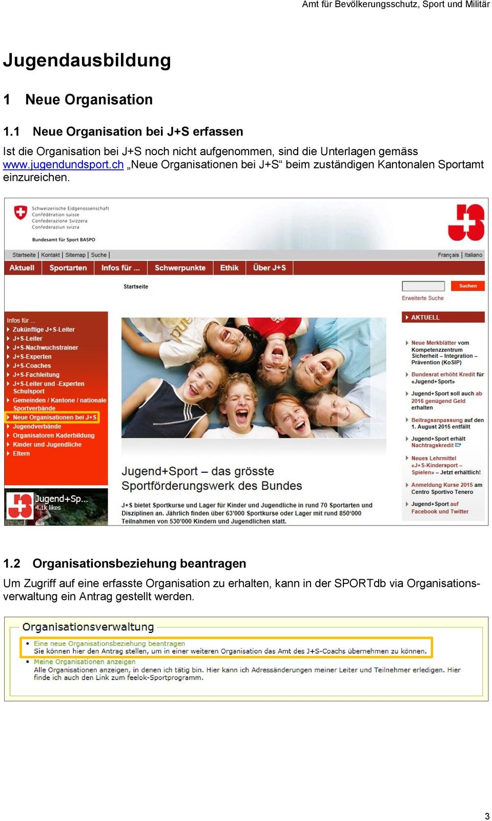 Unterlagen gemäss www.jugendundsport.