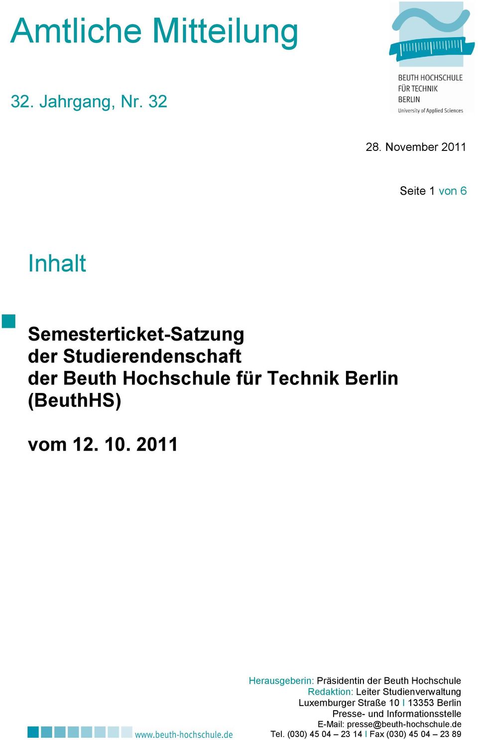Technik Berlin (BeuthHS) vom 12. 10.