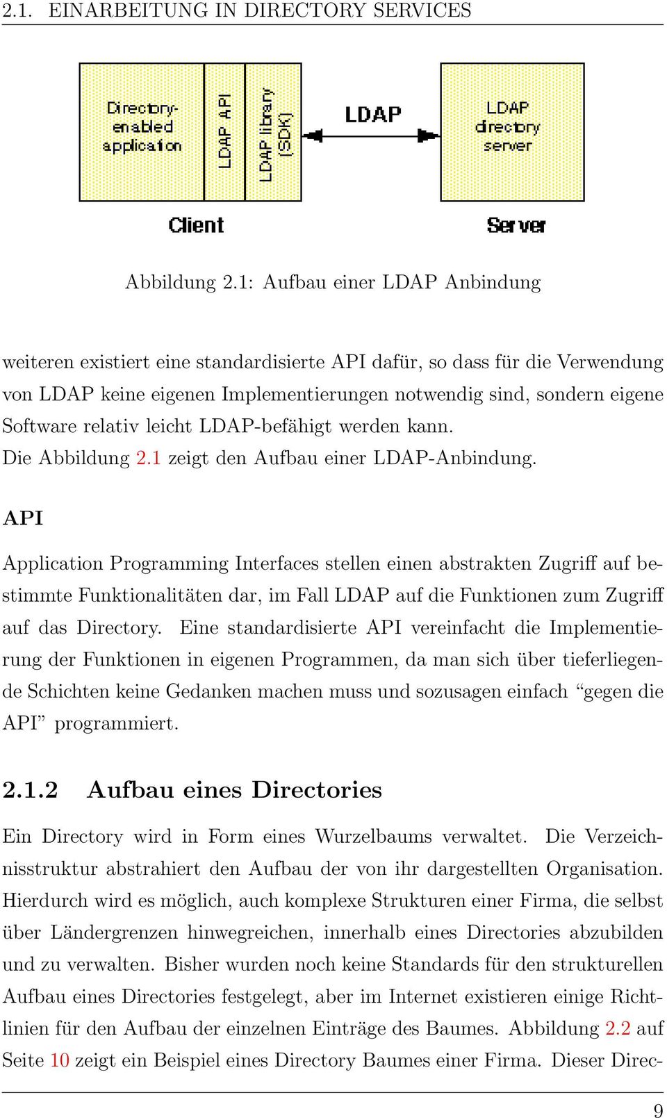 leicht LDAP-befähigt werden kann. Die Abbildung 2.1 zeigt den Aufbau einer LDAP-Anbindung.
