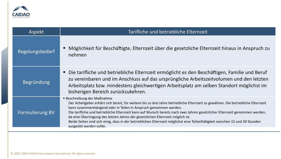 mindestens gleichwer:gen Arbeitsplatz am selben Standort möglichst im bisherigen Bereich zurückzukehren.