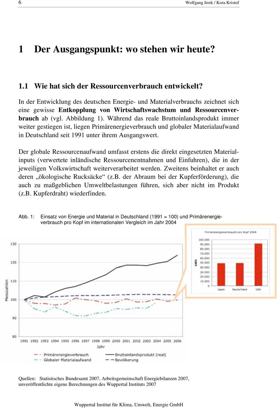 Während das reale Bruttoinlandsprodukt immer weiter gestiegen ist, liegen Primärenergieverbrauch und globaler Materialaufwand in Deutschland seit 1991 unter ihrem Ausgangswert.