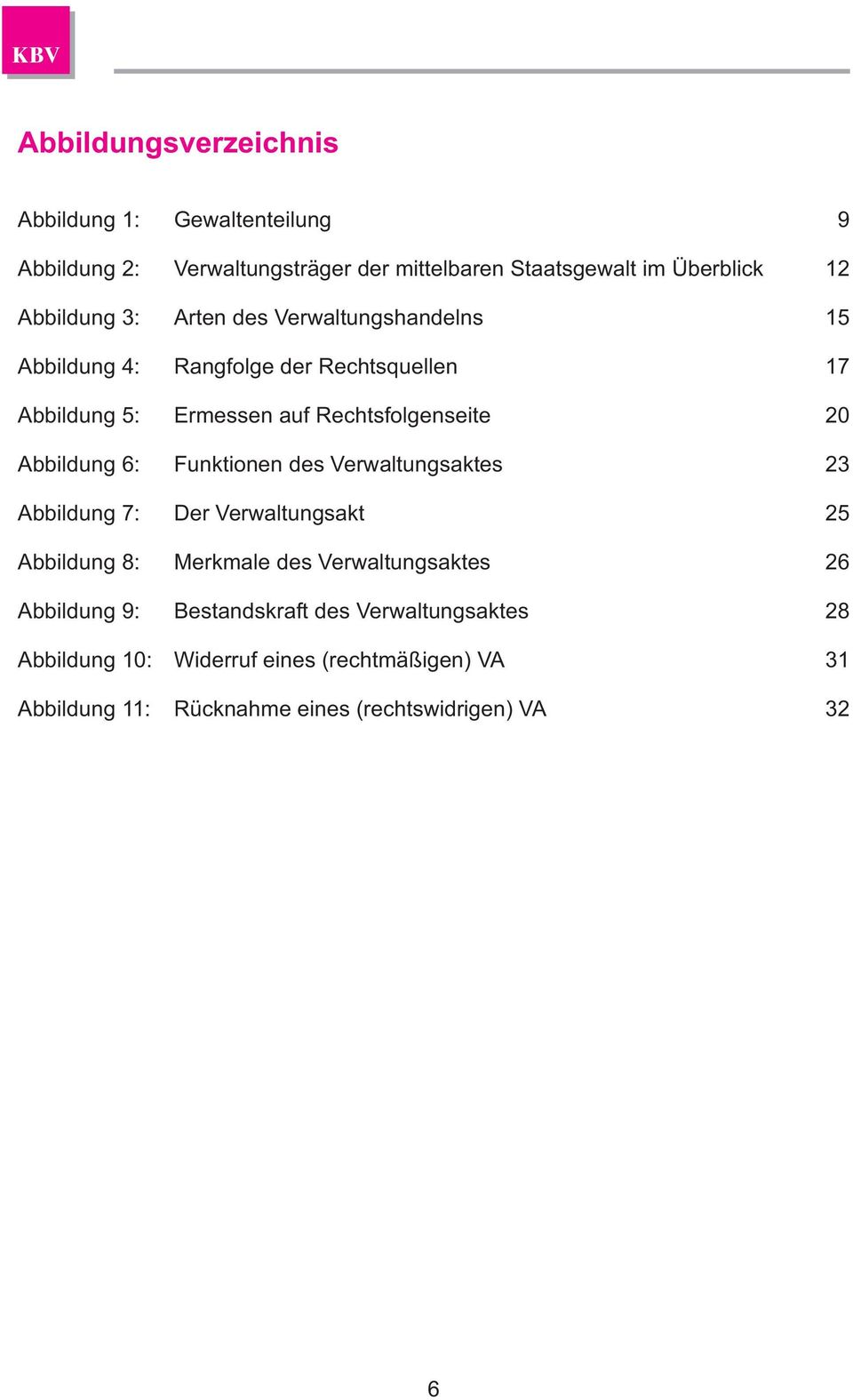 Abbildung 6: Funktionen des Verwaltungsaktes 23 Abbildung 7: Der Verwaltungsakt 25 Abbildung 8: Merkmale des Verwaltungsaktes 26